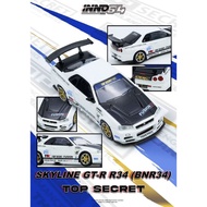 INNO MODELS INNO64 1/64 TOP SECRET NISSAN SKYLINE GT-R (R34) WHITE/TOP SECRET R34