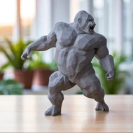 Kong Sculpture - Gorilla Sculpture - Gorilla Sculpture - Gorilla statue - Lowpoly Kong statue