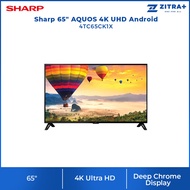 SHARP AQUO 65" 4K UHD Android TV 4TC65CK1X | Deep Chrome Display | X4 Master Engine Pro II | YouTube Netflix | Google Assistance | LED TV with 2 Years Warranty