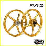 ✧ ✼ ▧ MUTAKIN Mags 522 5 Spoke For HONDA WAVE125 WAVE110 DASH110/125 Front Disc Rear Drum 1.4x1.4x1