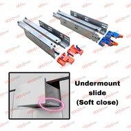 12" - 20"  drawer slide soft closing full extension undermount bottom slide with locking bracket