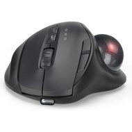 Jomaa สีดํา 2.4G + บลูทูธไร้สาย Trackball Mouse ชาร์จ Rollerball Mice Ergonomic Mice Thumb Control M