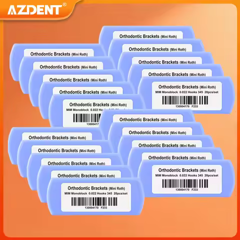 20 Boxes AZDENT Dental Bracket Orthodontic Braces MIM Monoblock Split Metal Mesh Base Mini Roth/MBT 