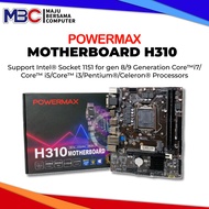 POWERMAX Motherboard H310 New Socket 1151 DDR4 NVME 2X SATA 6GB/s 3 Year Warranty