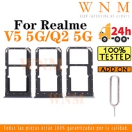 For Realme V5 5G Q2 5G Sim Card Tray Sim Card Slot Holder Card Holder Reader SD Slot Adapter Replace