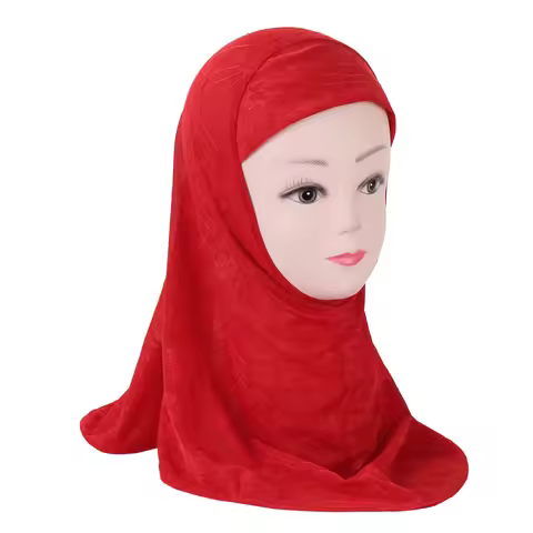 H363 Beautiful Bright Colors Small GirlS Amira Hijab Fit 2-5 years Old Kids Pull On Islamic sScarf H