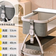 Can Baby Stitching Two-in-One Mobile Crib Bed Portable Multifunctional Cradle Foldable Newborn 9IJM