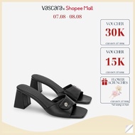 [Hot Deal | 0H30 - 1H00 | 08.08] Vascara Mules Block Heel Pressed Metal Button - GNN 0231