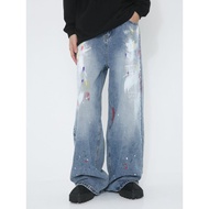 y2k jeans baggy jeans men y2k Niche Design Graffiti Jeans - Men's 2026 Autumn Hip-Hop Loose-Fit Wide