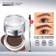 FOCALLURE 2 In 1 Eyebrow Pomade Gel Wax Makeup Waterproof Long Lasting 3 Colors Eyebrow Enhancer Cre