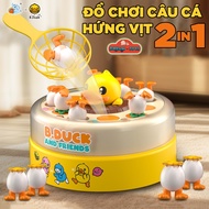 High Quality B-Duck 2in1 Yellow Duck Fishing Machine Toy with Fishing, Educational Toy Set to Train 