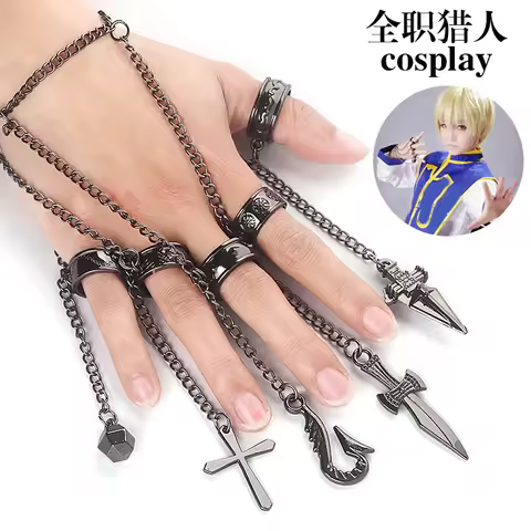 Anime Hunter x Hunter Bracelet Jack Kurapika Five Finger Chain Ring Cosplay Second Dimension Unisex 