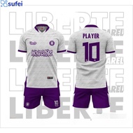 sufei-Jersi Bola Free Custom Name and Number Purple High Quality 1  Baju Bola T-shirt Foot Ball Voll