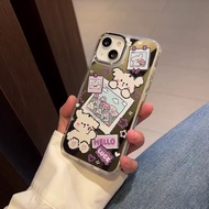 Casing iphone 11/12/13/14/15/16 Pro max Cute mirror puppy Case For iPhone 11,12,13,14,15,11PM,12PM,1