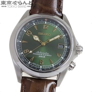 SEIKO 機械 Alpinist SARB017 6R15-00E0 綠色皮革日期手錶 男士