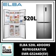 {KL & Selangor Only}ELBA EMR-G5244D(SV) 520L 4 DOORS REFRIGERATOR WITH FAN COOLING SYSTEM