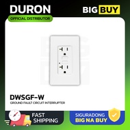 DURON - 2-Gang GFCI Flat Pin Outlet with Ground White