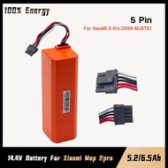 5Pin 14.4V 5.2Ah / 6.5Ah Lithium Rechargeable Battery For Xiaomi Mop 2 Pro D099 MJSTS1