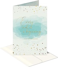 Better Office Products Farewell Goodbye Card with Envelope, Elegant Metallic Foil Design, Will Miss You Card, Coworker Goodbye Retirement Card, Classic 5 x 7 Inch Size (Gold Metallic)
