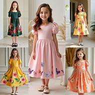 [8Y-12Y] Kids Dress Floral Dress Gaun Bunga Budak Sweet Kids Outfit Event Dress Pink Dress Beach Dre