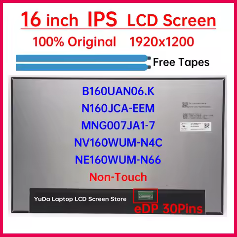 16" Laptop LCD Screen NE160WUM-N66 B160UAN06.K MNG007JA1-7 NV160WUM-N4C N160JCA-EEM Display Matrix P