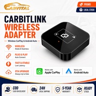 CarVital YL2 2‑in‑1 Wireless Carbitlink Adapter Wireless Carplay Android Auto For Perodua Ativa Myvi