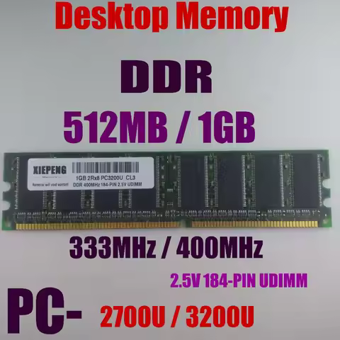 1GB 2Rx8 PC3200 DDR400 RAM 512MB DDR333 PC2700 DDR 400MHz NON ECC DIMM 2.5v 184-pin Desktops memory