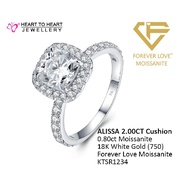 18K (750) White Gold ALISSA Engagement Ring With Total Estimate Carat Weight 2.80CT Forever Love Moi