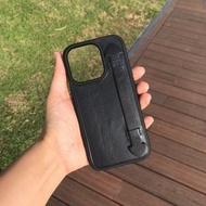 【iPhone手帶手機殼】藍色小牛皮/防摔全包覆/輕鬆自拍