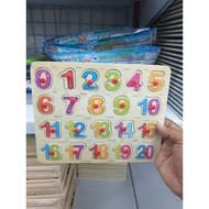 Wooden Puzzle Number Knob 3D Wooden Puzzle Educational Toys for Children Picture Number Puzzle Educa