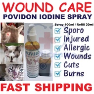 🏥 WOUND CARE 🏥 DISINFECTANT & ANTISEPTICS POVIDON IODINE SOLUTION SPRAY CAT & DOG - UBAT LUKA KUCING