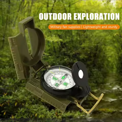 Portable Compass Multi-functional Military Compass Accurate Camping Compass with Hook for Hiking Geo