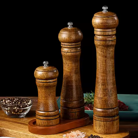 1PC Manual 5 inch 8 inch 10 inch grinder; pepper grinder; oak wood; Sichuan pepper; freshly ground p