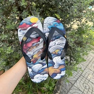 THAILAND LAO FLIPBOARD HD 3D PRINTED PATTERNS HIGH QUALITY RUBBER SOLES SLIMClear (3D BLACK STRAPS)