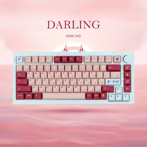GMK Darling Keycaps, 129 Keys Keycaps Cherry Profile DYE-SUB Personalized GMK Keycaps For Mechanical