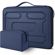 DOMISO 17 inch Laptop Sleeve with Pouch Shockproof Computer Bag Waterproof EVA Protective Carrying C