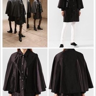 BURBERRY英國黑色輕盈斗篷風衣UK8
