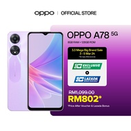 OPPO A78 5G Smartphone | 8GB RAM + 128GB ROM | 33W SUPERVOOC | 50MP AI Dual Camera | 8GB Extended RAM