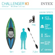 [TXLP] Challenger เรือคายัคเป่าลม Series: ประกอบด้วยใบพายเรือคายัค Deluxe 86in และเครื่องสูบน้ำเอาต์