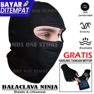 HITAM Mask Mask Ninja Motorcycle Mask Full Face Elastic MBS221-2 Black Face Cover Anti Dust Pollution Thick Material Free Half Finger C O D Motorcycle Gloves Can Pay On The Spot