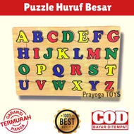 Puzzle Kayu Abjad Alphabet Huruf Besar Kapital ABC Wooden - Mainan Anak Edukasi Untuk Perempuan Dan 