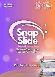 Snap Slide Laundry Detergent Sheets, 64 Loads standard/large, Eco-friendly, Deep Clean, Hypoallergen