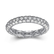 Pavéd Eternity Ring - Classic Cubic Zirconia Pavé Ring Anniversary Eternity Band - 925 Sterling Silv
