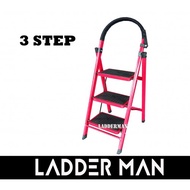 Medium Duty Foldable Steel Ladder With Hand Grip 3 Step