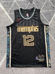 JA Morant 孟菲斯灰熊 75週年鑽石標新賽季灰熊隊 12號 莫蘭特球衣刺繡球衣 比賽隊服
