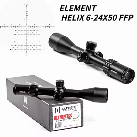 ELEMENT Optics HELIX 6-24x50 FFP Riflescope – 30mm Tube MRAD APR-2D Reticle Zero-Stop Turrets for Cl