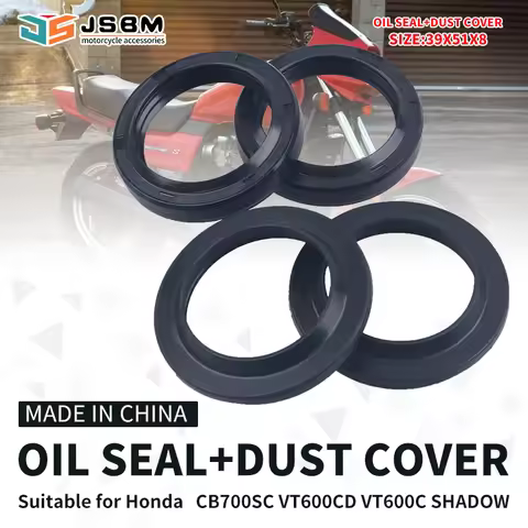 JSBM 39x51x8 Motorcycle Front Fork Damper Oil Seal Dust Seal For HONDA NV400C NV600 Steed 400 600 VT