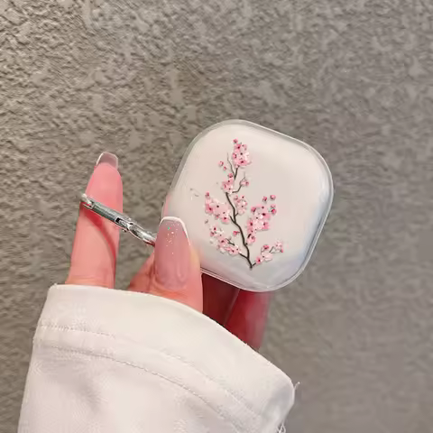 Fashion Cherry Blossoms Case For Samsung Galaxy Buds Pro Live 2 Buds2 Pro Cover Protective Shell Shi