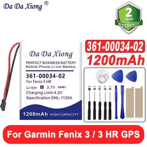 361-00034-02 1200mAh Battery For Garmin Fenix 3,Fenix 3 HR Fenix3 GPS sports watch Batteries