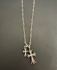 Chrome hearts 雙十字架鑽石頸鏈